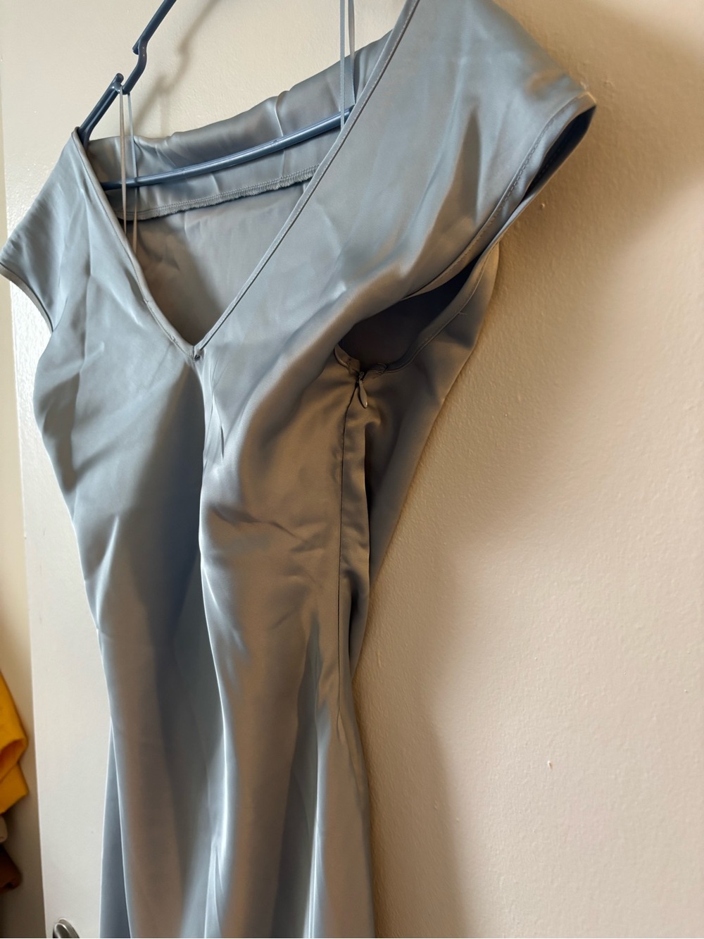 Sam Edelman Dusty Blue Satin Maxi Dress - Picture 4 of 6